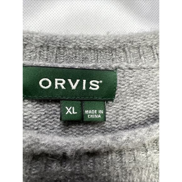Orvis Mens Merino Wool Sweater Brown Crew Neck Knit Pullover XL - Picture 4 of 9